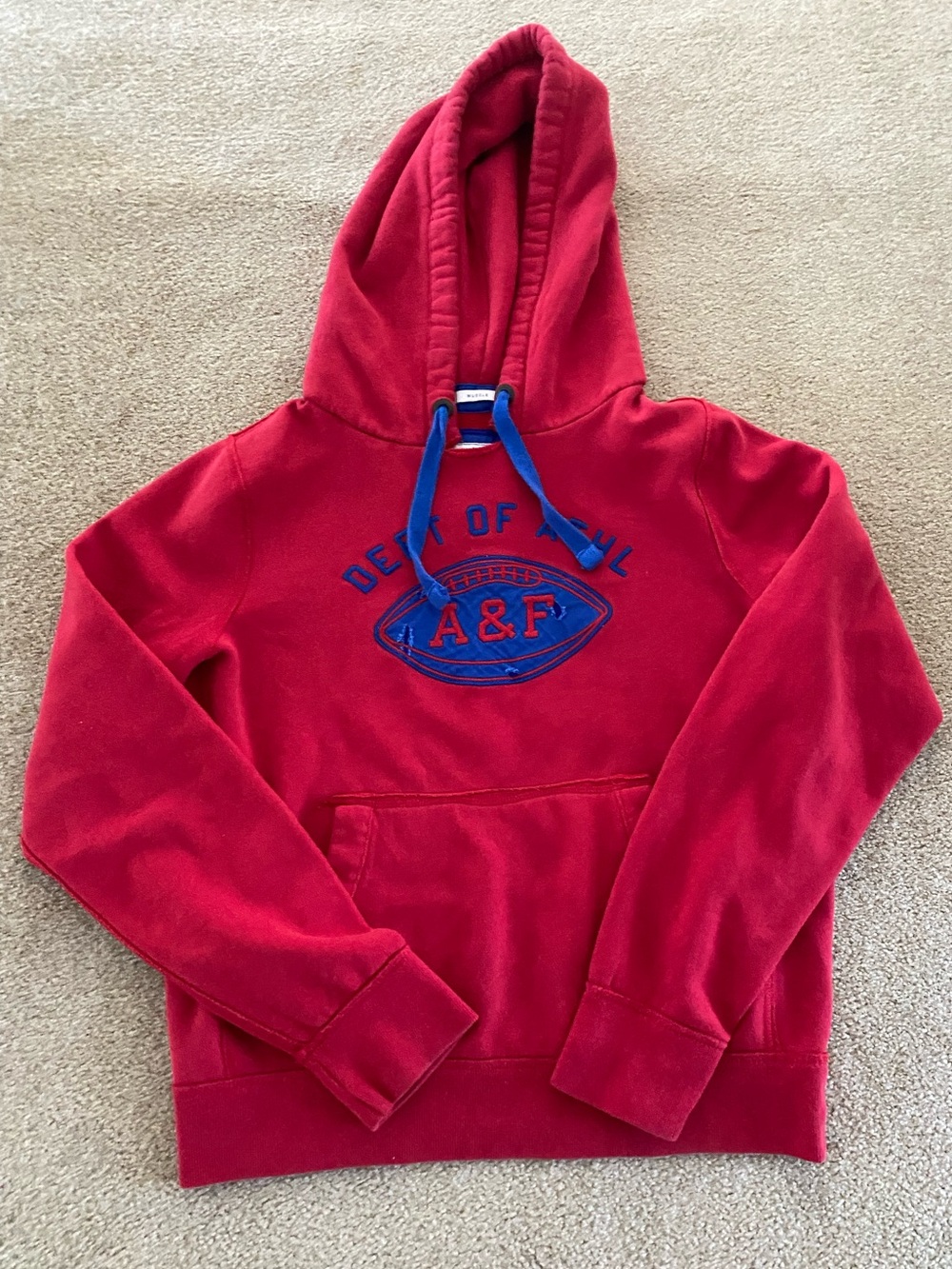 Rare Y2K / 2000s Oversized Women’s Abercrombie & Fitch Red Hooded Sweatshirt |XL